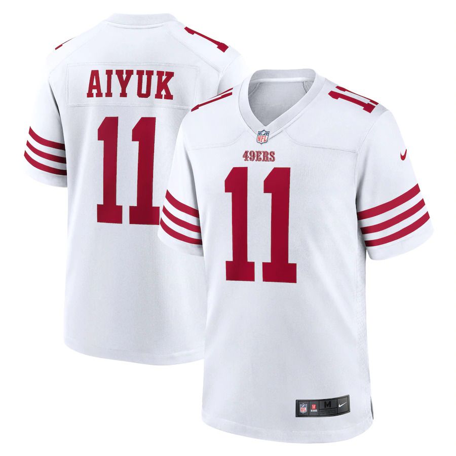 Men San Francisco 49ers 11 Brandon Aiyuk Nike White Player Game NFL Jersey